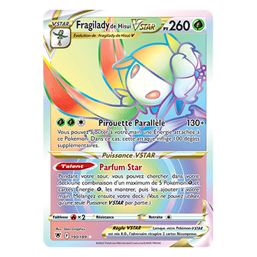 Découvrez Fragilady de Hisui, carte Arc-en-ciel rare de la série Astres Radieux