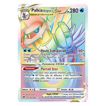 Palkia Originel 192/189 : Joyau Arc-en-ciel rare de l'extension Pokémon Astres Radieux