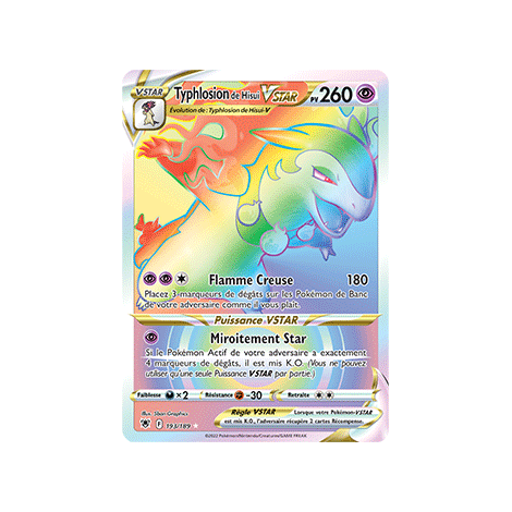 Typhlosion de Hisui 193/189 : Joyau Arc-en-ciel rare de l'extension Pokémon Astres Radieux