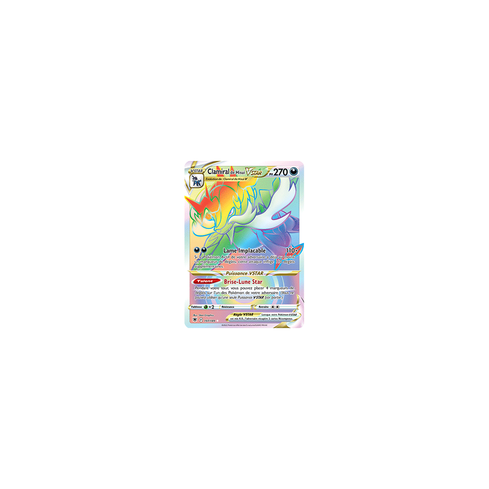 Clamiral de Hisui 197/189 : Joyau Arc-en-ciel rare de l'extension Pokémon Astres Radieux