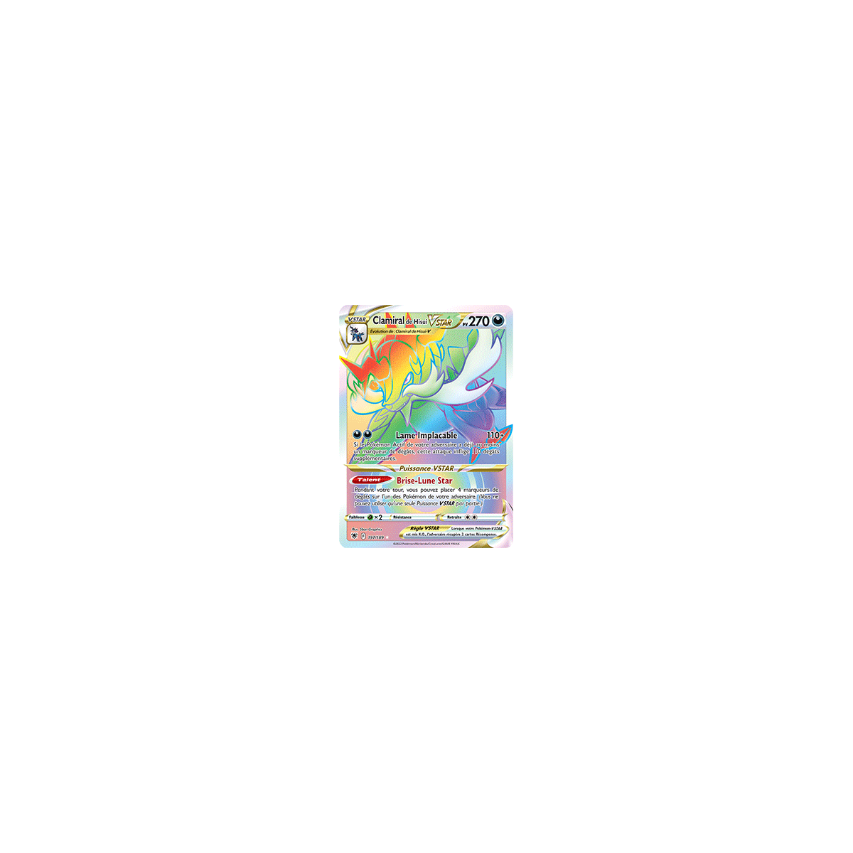 Clamiral de Hisui 197/189 : Joyau Arc-en-ciel rare de l'extension Pokémon Astres Radieux