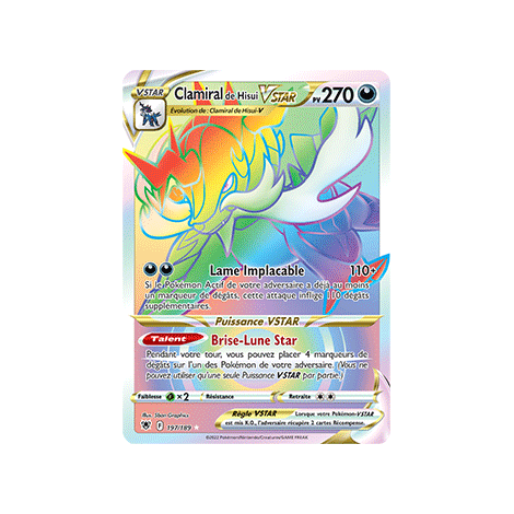 Clamiral de Hisui 197/189 : Joyau Arc-en-ciel rare de l'extension Pokémon Astres Radieux