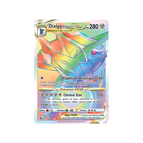 Dialga Originel 198/189 : Joyau Arc-en-ciel rare de l'extension Pokémon Astres Radieux