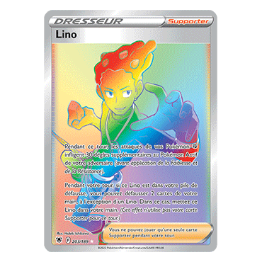 Carte Lino - Arc-en-ciel rare de Pokémon Astres Radieux 203/189