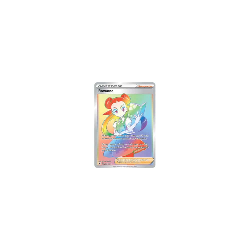 Carte Roxanne - Arc-en-ciel rare de Pokémon Astres Radieux 206/189