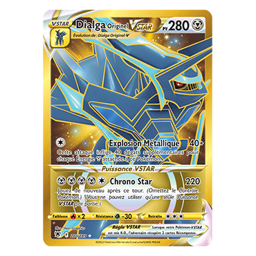 Carte Dialga Originel - Secrète rare de Pokémon Astres Radieux 210/189