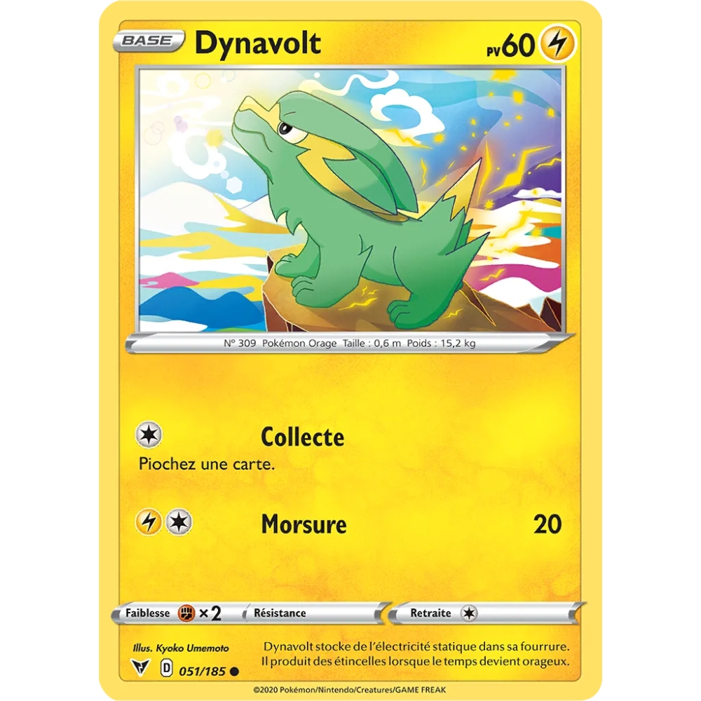 Carte Dynavolt - Commune (Brillante) de Pokémon Épée et Bouclier Voltage Éclatant 051/185