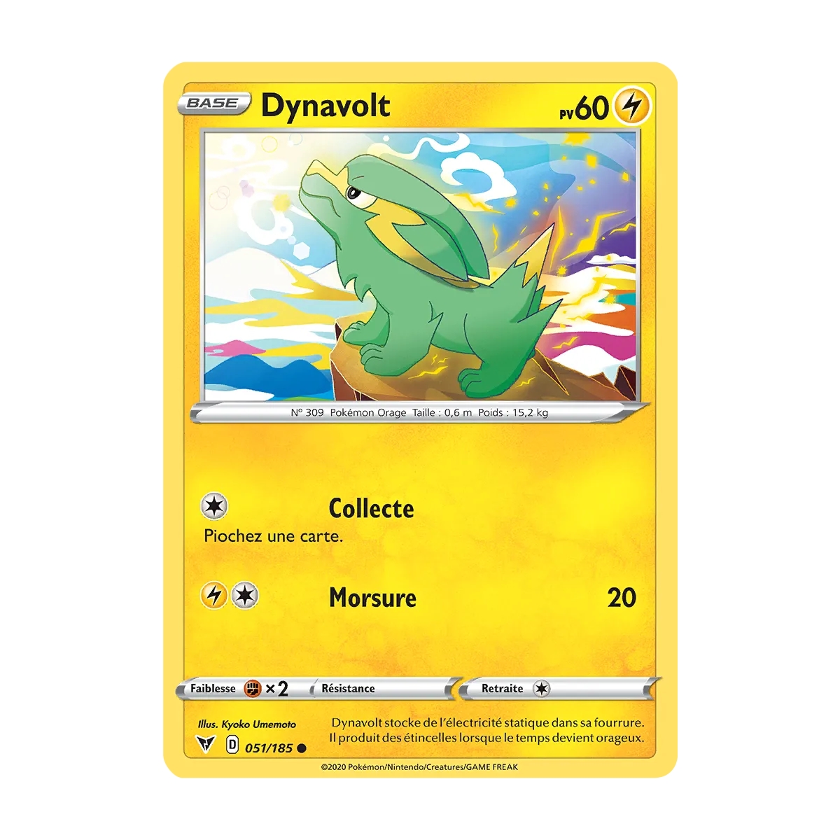 Carte Dynavolt - Commune (Brillante) de Pokémon Épée et Bouclier Voltage Éclatant 051/185