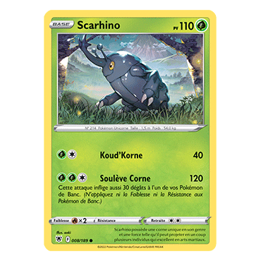 Scarhino 008/189 : Joyau Commune de l'extension Pokémon Astres Radieux
