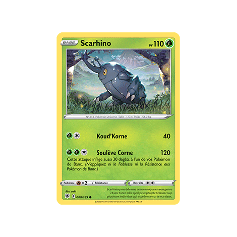 Scarhino 008/189 : Joyau Commune de l'extension Pokémon Astres Radieux