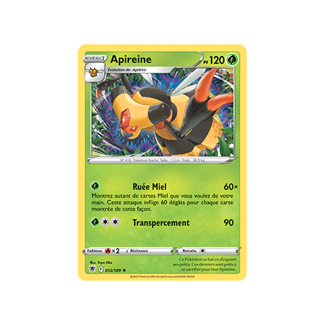 Carte Apireine - Rare de Pokémon Astres Radieux 012/189