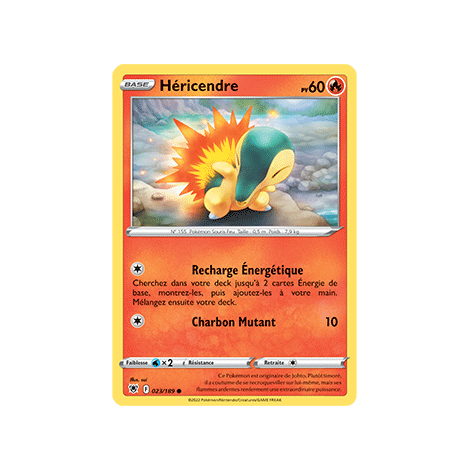 Héricendre 023/189 : Joyau Commune de l'extension Pokémon Astres Radieux