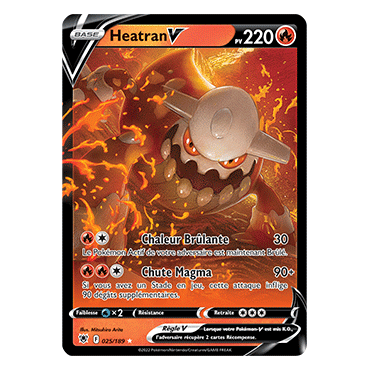 Découvrez Heatran, carte Holographique rare V de la série Astres Radieux