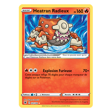 Carte Heatran Radieux - Radieux rare de Pokémon Astres Radieux 027/189