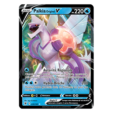 Découvrez Palkia Originel, carte Holographique rare V de la série Astres Radieux