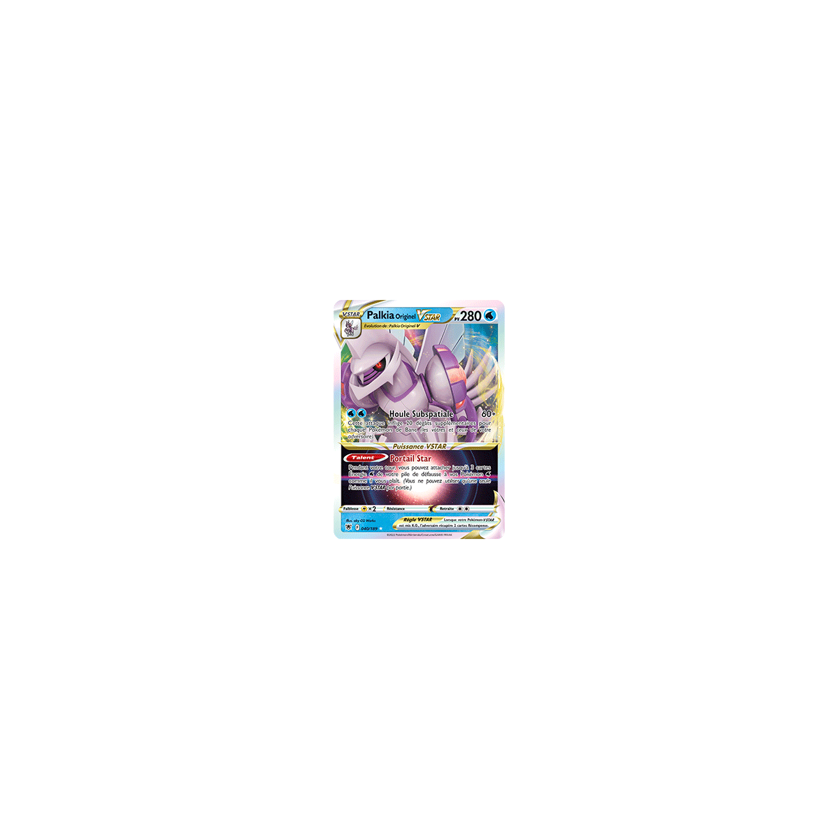 Palkia Originel 040/189 : Joyau Holographique rare STAR de l'extension Pokémon Astres Radieux