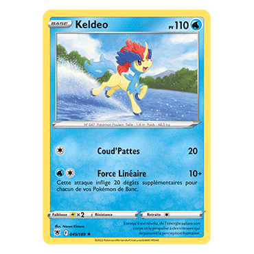 Carte Keldeo - Holographique rare de Pokémon Astres Radieux 045/189