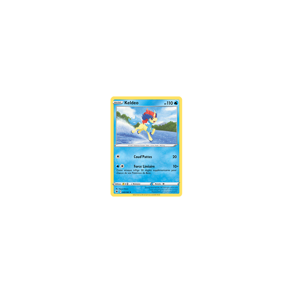 Carte Keldeo - Holographique rare de Pokémon Astres Radieux 045/189