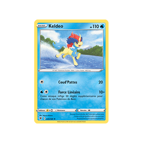 Carte Keldeo - Holographique rare de Pokémon Astres Radieux 045/189