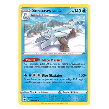 Carte Séracrawl de Hisui - Rare de Pokémon Astres Radieux 048/189