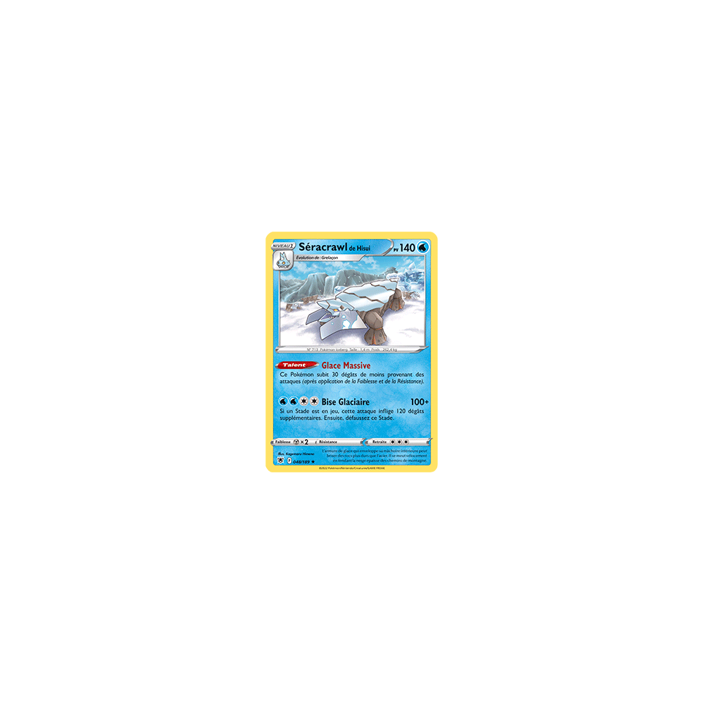 Carte Séracrawl de Hisui - Rare de Pokémon Astres Radieux 048/189