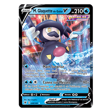 Découvrez M. Glaquette de Galar, carte Holographique rare V de la série Astres Radieux