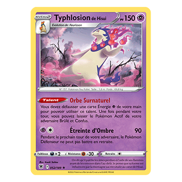 Découvrez Typhlosion de Hisui, carte Holographique rare de la série Astres Radieux