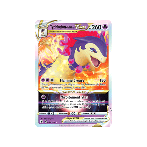 Carte Typhlosion de Hisui - Holographique rare STAR de Pokémon Astres Radieux 054/189