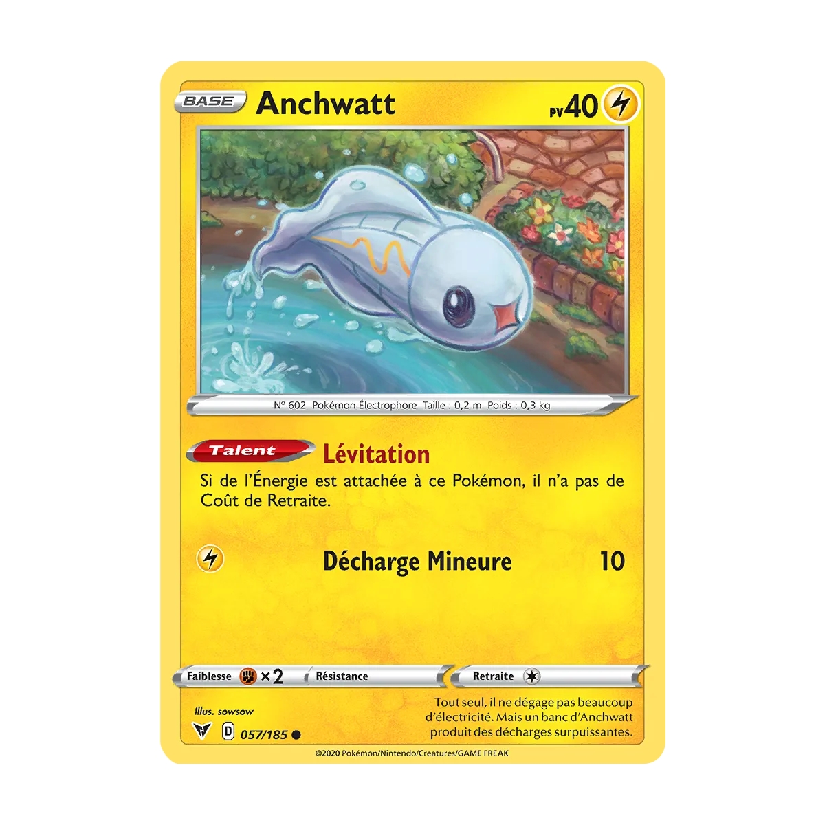 Carte Anchwatt - Commune (Brillante) de Pokémon Épée et Bouclier Voltage Éclatant 057/185