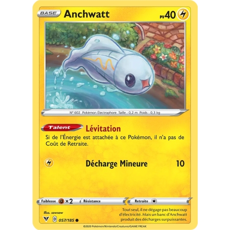 Carte Anchwatt - Commune (Brillante) de Pokémon Épée et Bouclier Voltage Éclatant 057/185