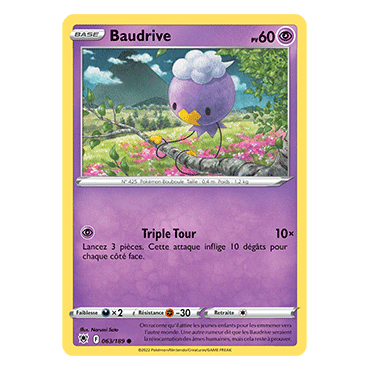 Baudrive 063/189 : Joyau Commune de l'extension Pokémon Astres Radieux