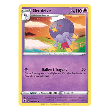 Carte Grodrive - Peu commune de Pokémon Astres Radieux 064/189