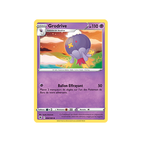 Carte Grodrive - Peu commune de Pokémon Astres Radieux 064/189