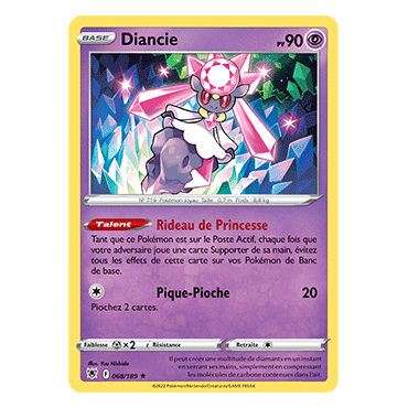 Carte Diancie - Holographique rare de Pokémon Astres Radieux 068/189