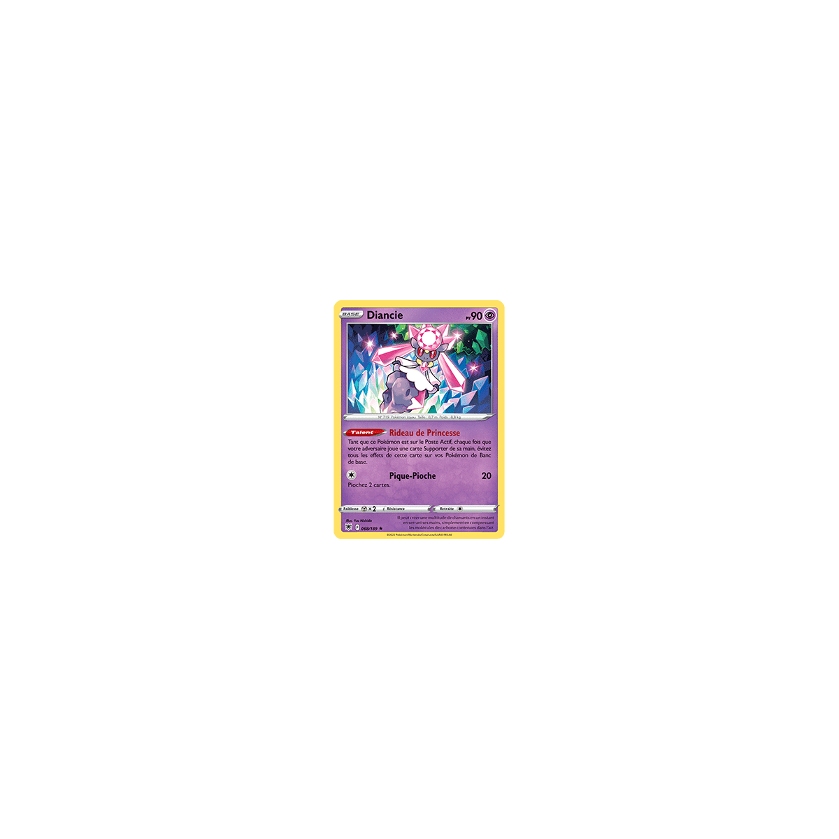 Carte Diancie - Holographique rare de Pokémon Astres Radieux 068/189