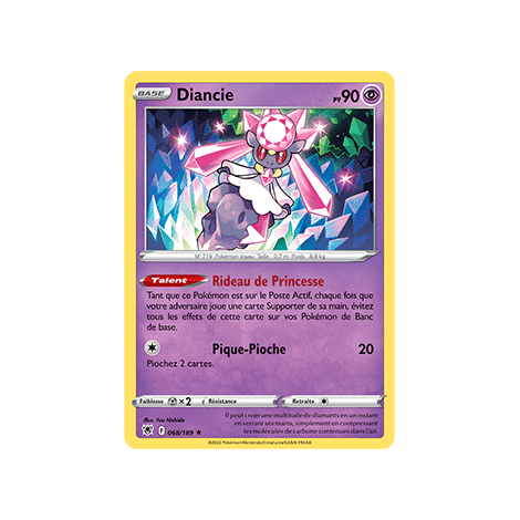 Carte Diancie - Holographique rare de Pokémon Astres Radieux 068/189