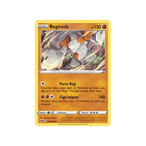 Regirock 075/189 : Joyau Rare de l'extension Pokémon Astres Radieux