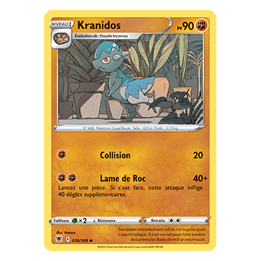 Kranidos 076/189 : Joyau Peu commune de l'extension Pokémon Astres Radieux