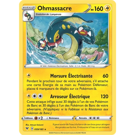 Carte Ohmassacre - Rare (Brillante) de Pokémon Épée et Bouclier Voltage Éclatant 059/185