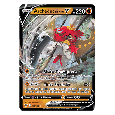 Carte Archéduc de Hisui - Holographique rare V de Pokémon Astres Radieux 083/189