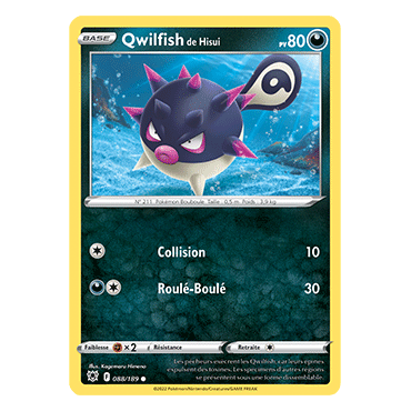 Qwilfish de Hisui 088/189 : Joyau Commune de l'extension Pokémon Astres Radieux