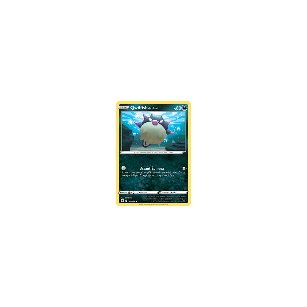 Carte Qwilfish de Hisui - Commune de Pokémon Astres Radieux 089/189