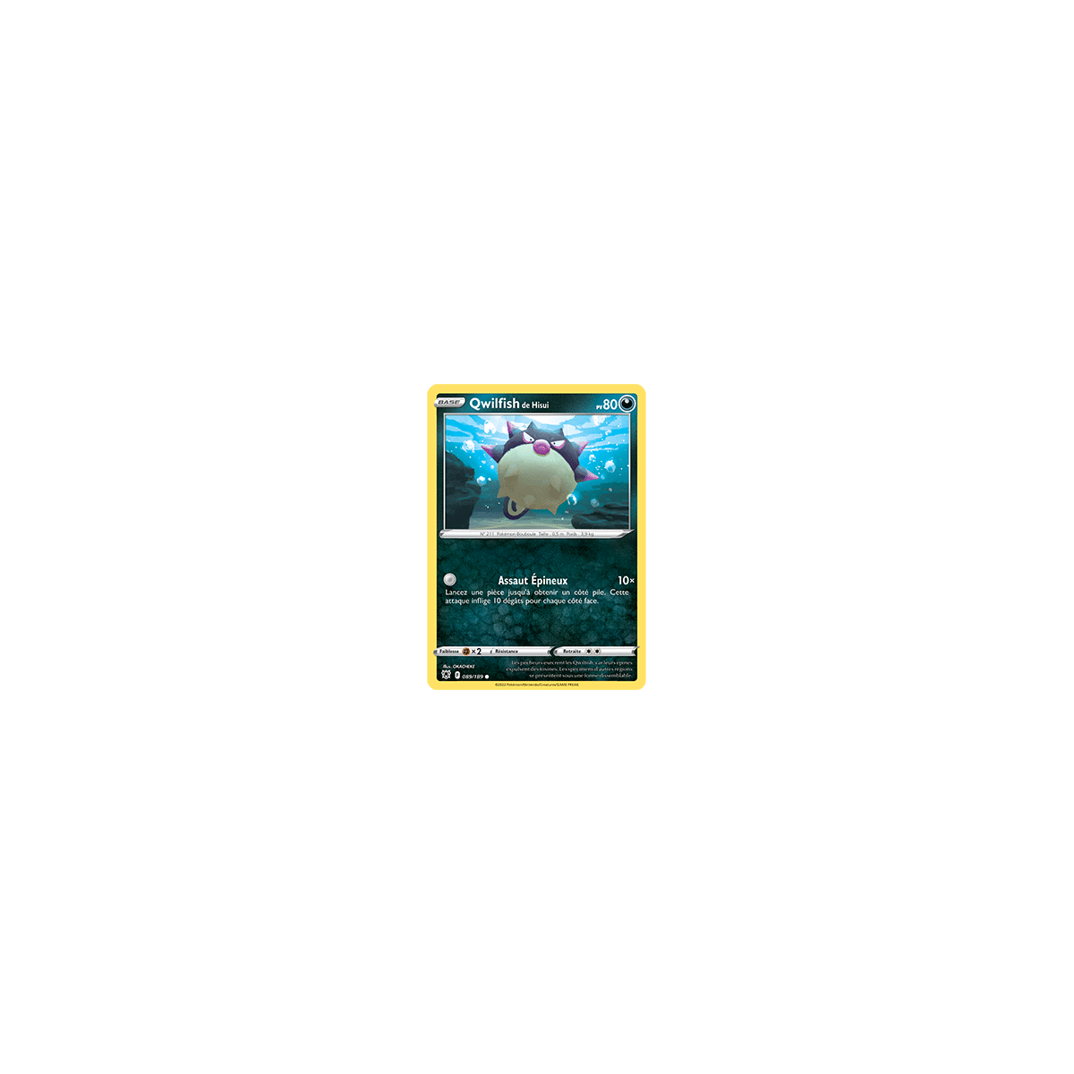 Carte Qwilfish de Hisui - Commune de Pokémon Astres Radieux 089/189