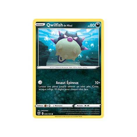 Carte Qwilfish de Hisui - Commune de Pokémon Astres Radieux 089/189