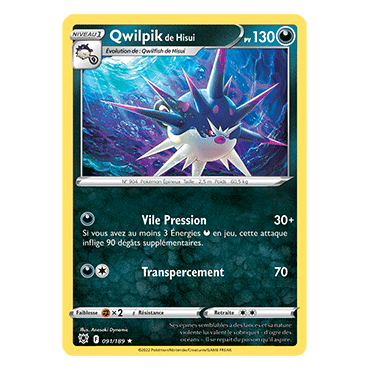 Qwilpik de Hisui 091/189 : Joyau Rare de l'extension Pokémon Astres Radieux