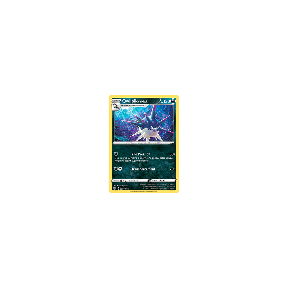 Qwilpik de Hisui 091/189 : Joyau Rare de l'extension Pokémon Astres Radieux