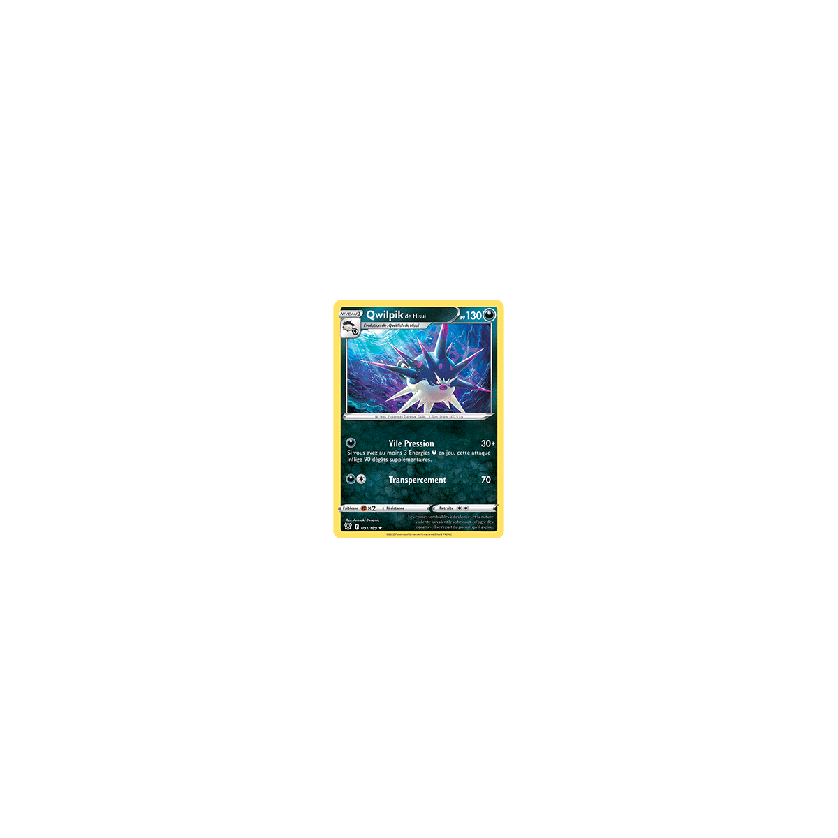 Qwilpik de Hisui 091/189 : Joyau Rare de l'extension Pokémon Astres Radieux