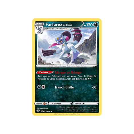 Farfurex de Hisui 093/189 : Joyau Holographique rare de l'extension Pokémon Astres Radieux