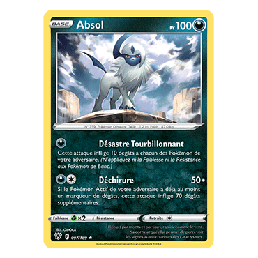 Carte Absol - Holographique rare de Pokémon Astres Radieux 097/189