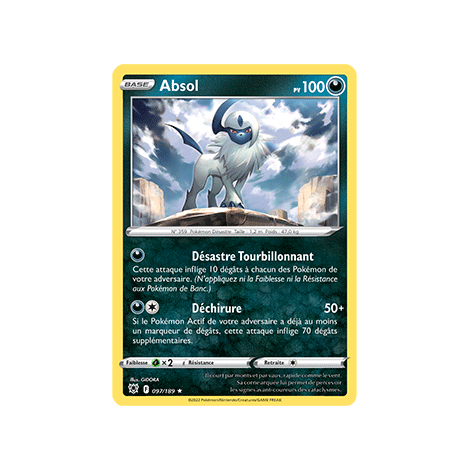 Carte Absol - Holographique rare de Pokémon Astres Radieux 097/189